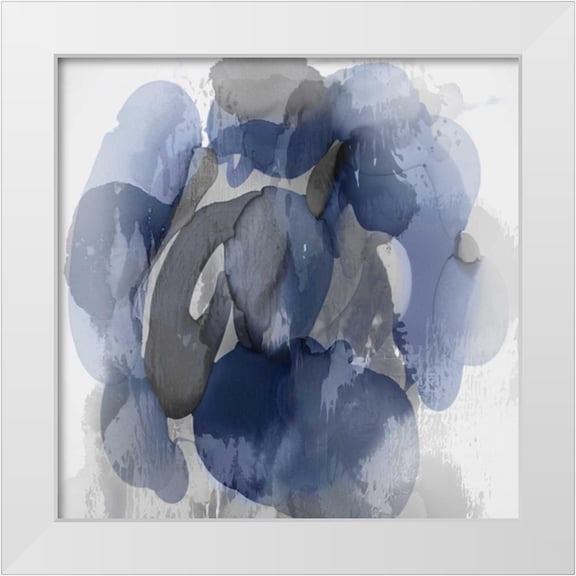 Jett, Kristina 12x12 White Modern Wood Framed Museum Art Print Titled - Indigo Flow I
