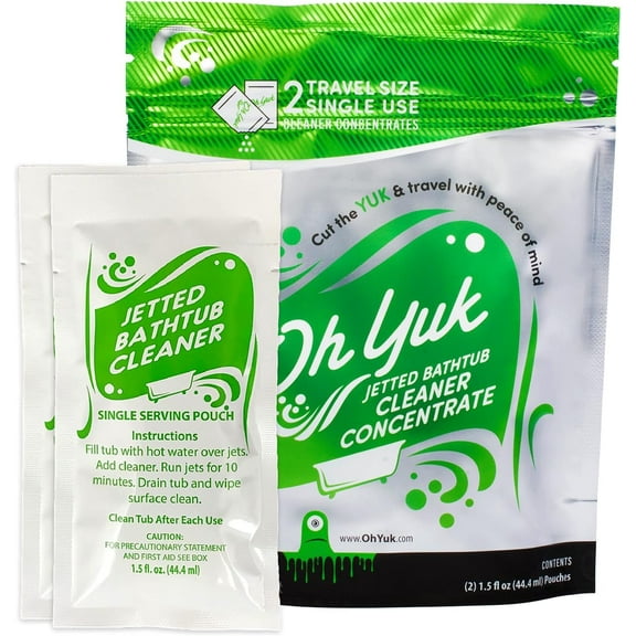 Jetted Bathtub Cleaner Concentrate - 2 Single-Use Travel Pouches