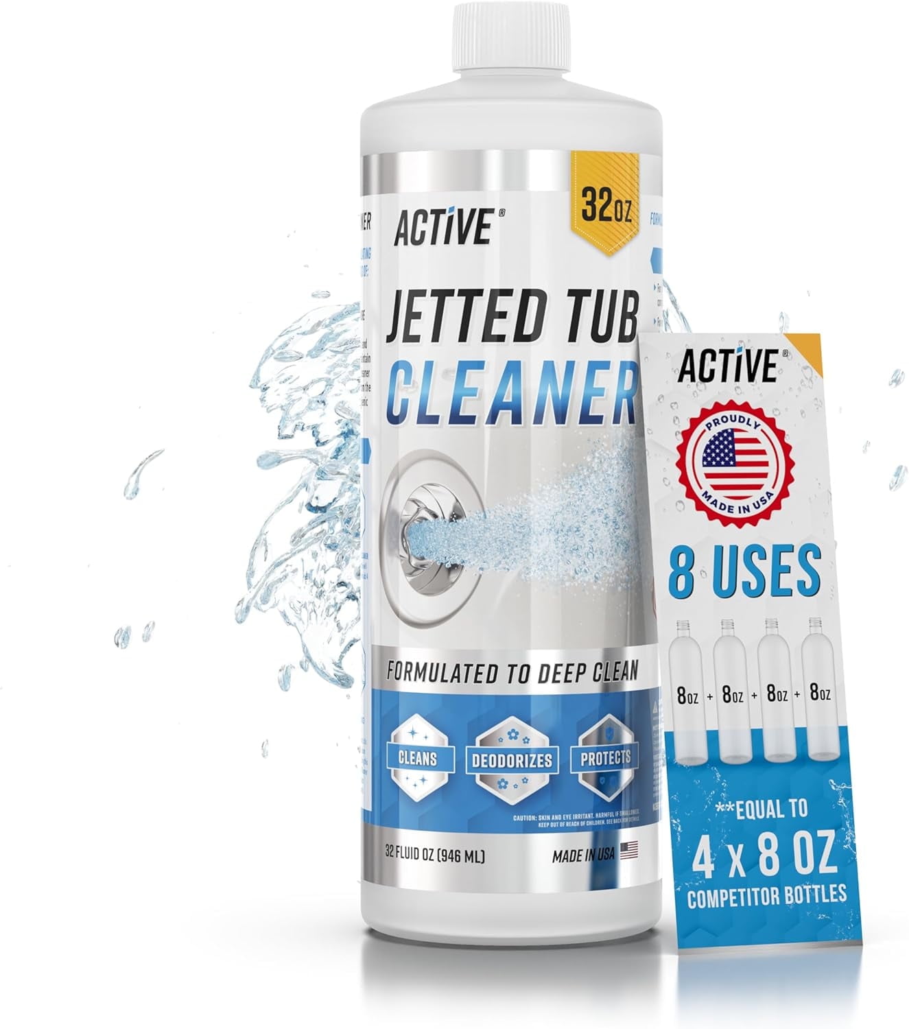 ACTIVE Jetted Tub Cleaner USAMade, Septic Safe, Perfect for Jacuzzi