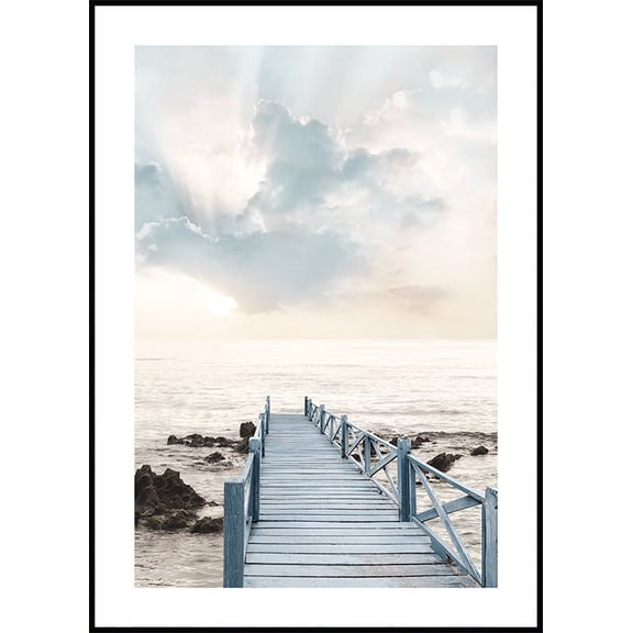 Jetty At Sunrise Poster Wall Art, Modern Wall Decor For Living Room Bedroom, 8x12 UNFRAMED