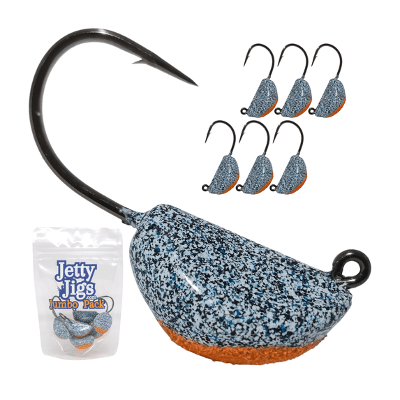 Jetty Jigs Saltwater Jig Heads, 1.5oz, Blue Crab, Jumbo 6 Pack