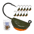 thumbnail image 1 of Jetty Jigs Saltwater Jig Heads, 3/4oz, Green Crab, Jumbo 10 Pack, 1 of 5