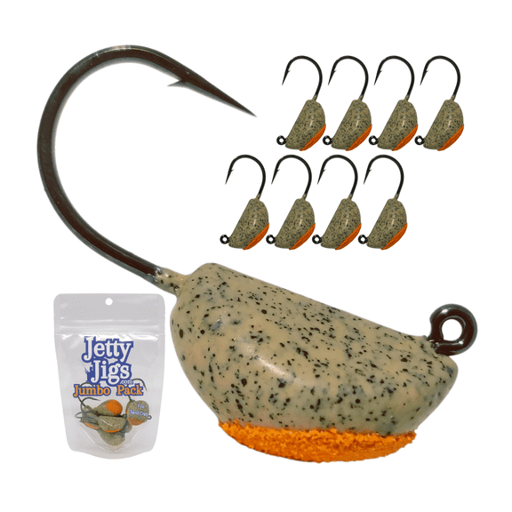 Jetty Jigs Saltwater Jig Heads, 1oz, Sand Crab, Jumbo 8 Pack