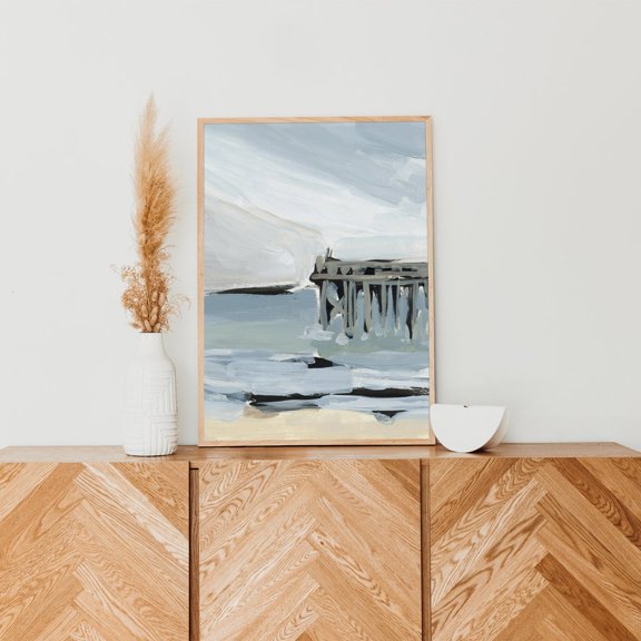 Jetty Pier Art Coastal Decor "Edge Of The World" Art Or Art, Unframed Paper Print
