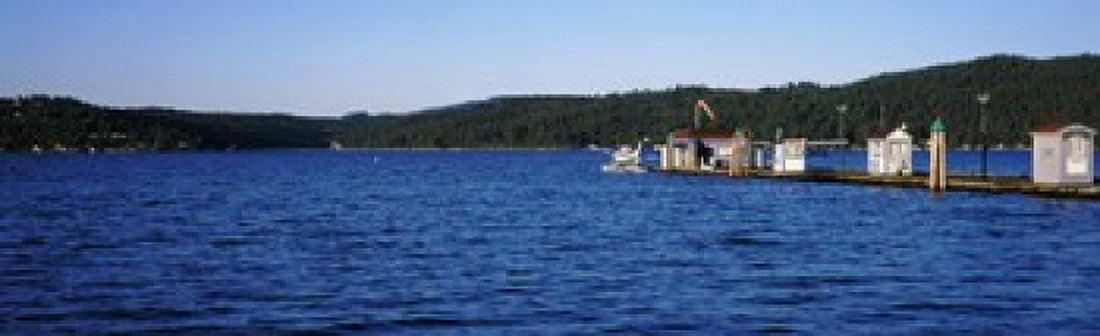 Jetty at Lake Coeur dAlene Idaho USA Canvas Art - Panoramic Images (15 x 5)