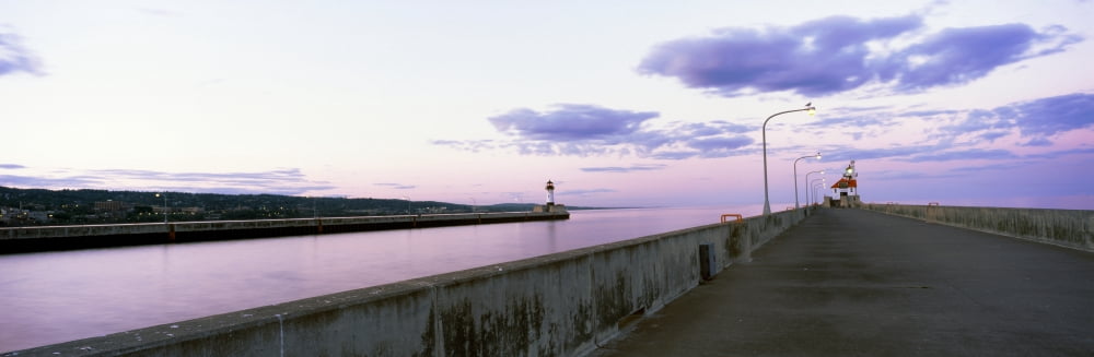Jetty over a lake Lake Superior Duluth Minnesota USA Canvas Art - Panoramic Images (6 x 18)