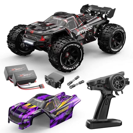 Jetwood JC14EP V3 1/14 Brushless RC Car for Adults, 50MPH All-Terrain Off-Road RTR Hobby Truck, 3S Waterproof with Metal Gear Servo