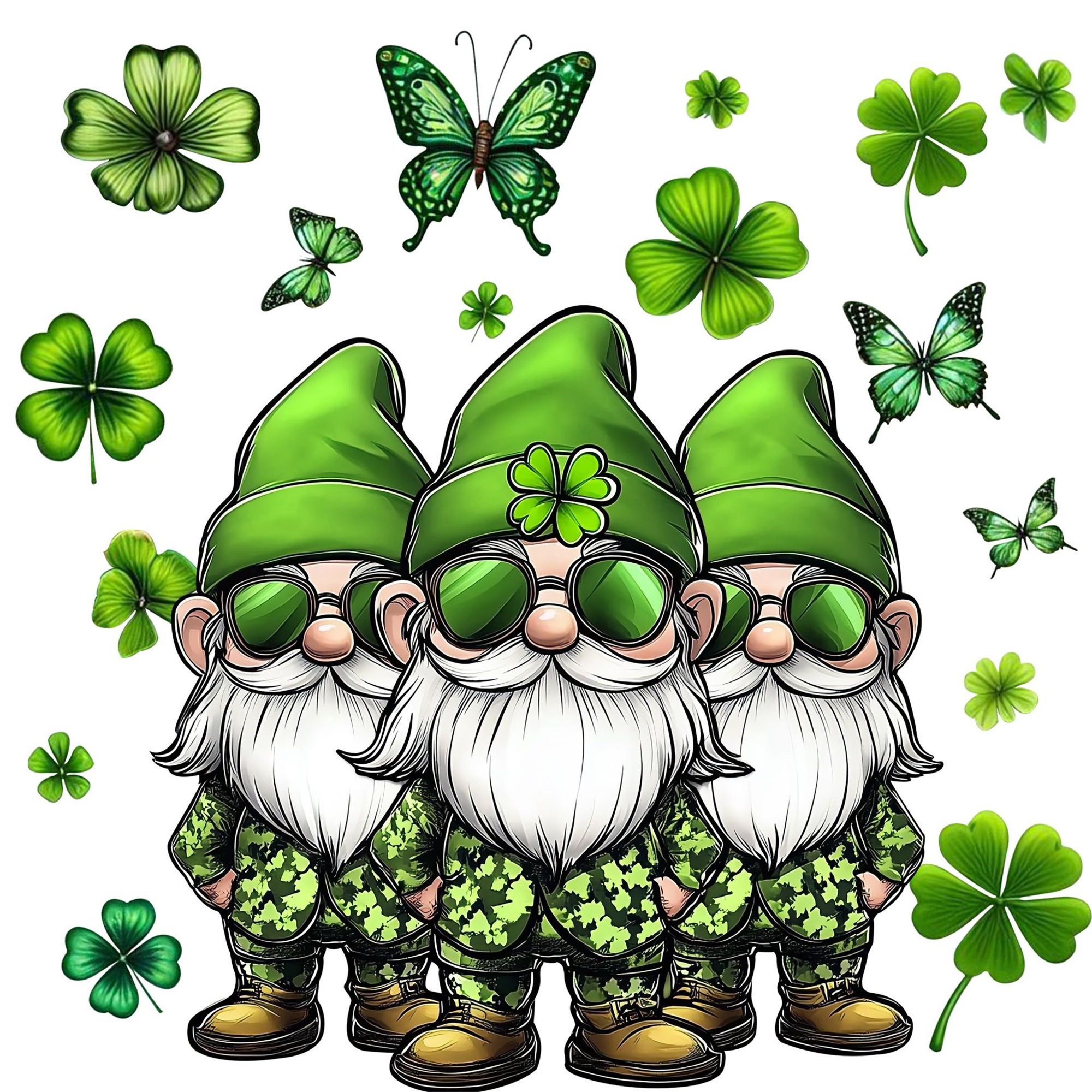 JeuaPho Spring Irish Window Clings Cute Gnome Four Leaf Clover Window ...