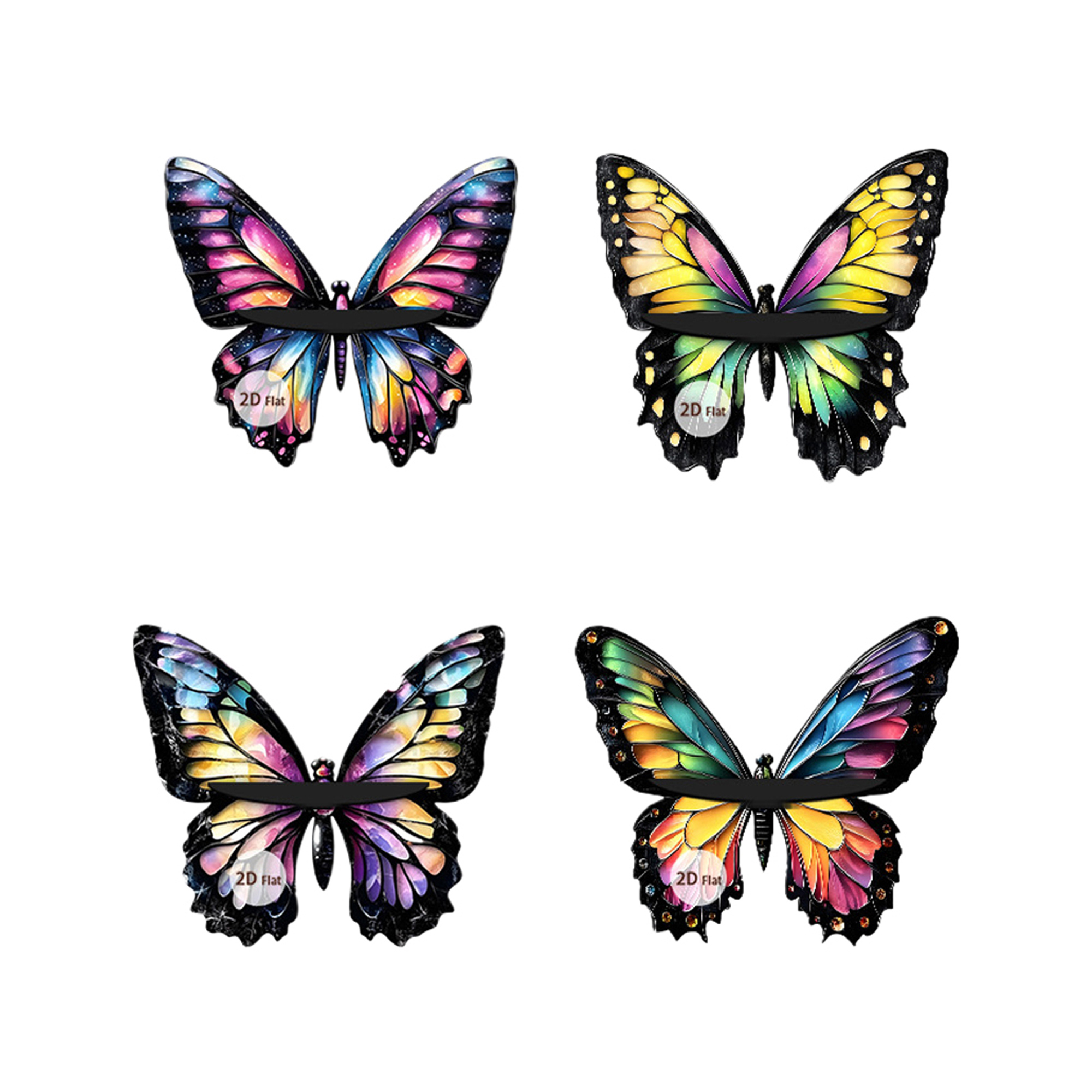 JeuaPho Wood Display Shelf, Elegant Butterfly Space-saving Wall Storage ...