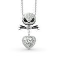 thumbnail image 1 of Jeulia Jack Skellington and Sally Necklace 925 Sterling Silver The nightmare before Chirstmas Heart Pendant Necklace Skull Spider Skeleton Tarantula Halloween Jewelry Romantic Jewelry Gift, 1 of 6