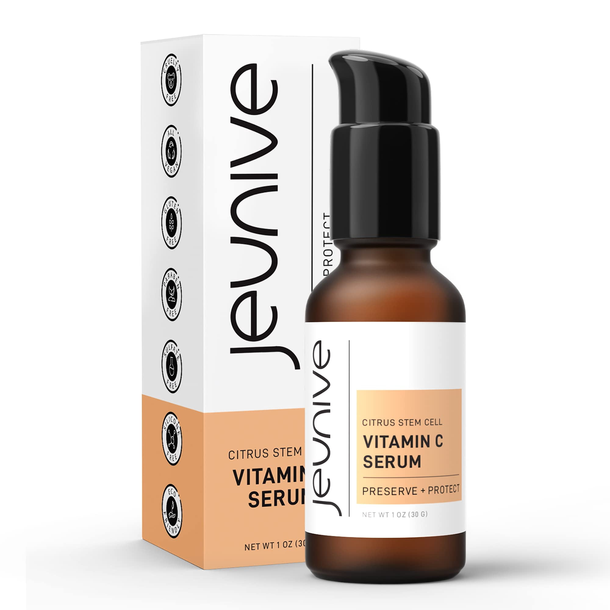 Jeunive Citrus Stem Cells Vitamin C Serum with Anti-Aging Hyaluronic ...