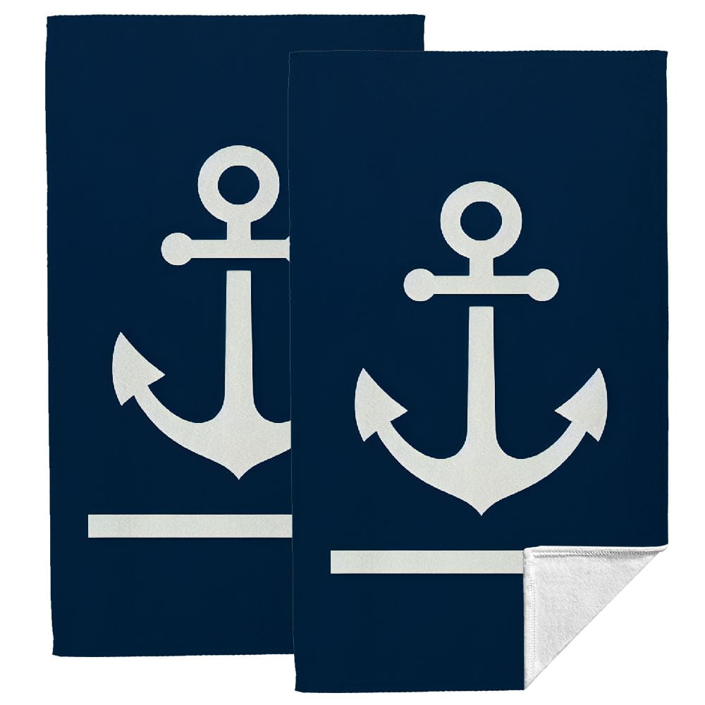 Jeuxus Anchor Modern Decorative Tea Towels 27.5x16 Inch 2Piece Set for