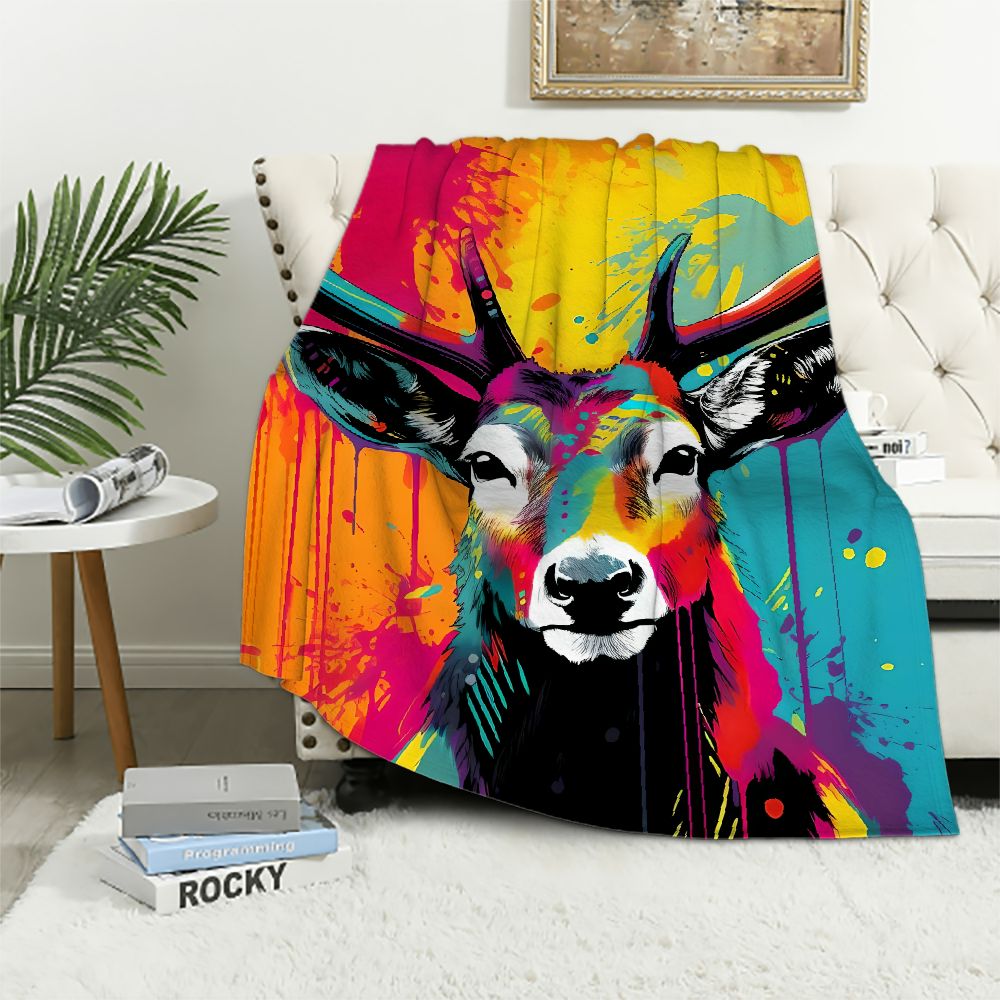 Jeuxus Graffiti Art Flannel Material Blanket for All Seasons Anti