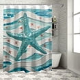 thumbnail image 1 of RUIYC Shower Curtain Set Summer Ocean Beach Nautical Style Durable Polyester Fabric High Definition Digital Printing Easy Installation for Bathroom Decor, Pack of 1 White, 1 of 7