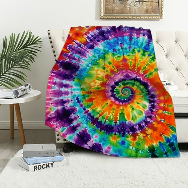 Jeuxus TieDye Flannel Blanket Gifts for All Seasons Premium Anti