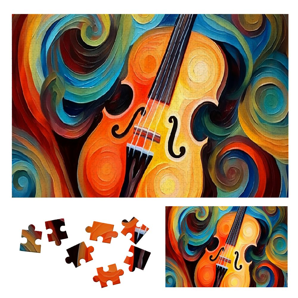 Jeuxus Violin Music Art Wooden Jigsaw Puzzle Challenging Difficult Wood