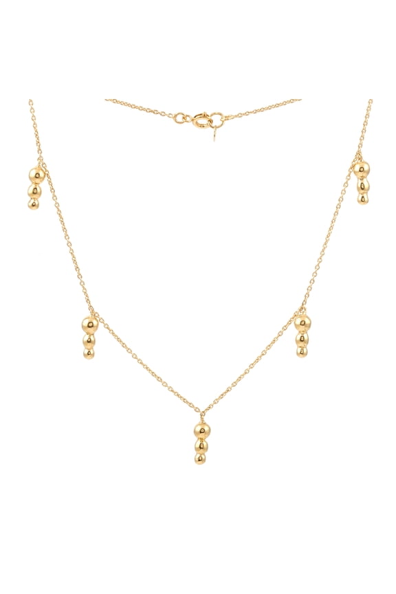 | Mina Ripple Ball Stud Adjustable Choker Necklace | 18K Gold Plated Brass