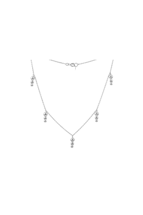 | Mina Ripple Ball Stud Adjustable Choker Necklace | Sterling Silver