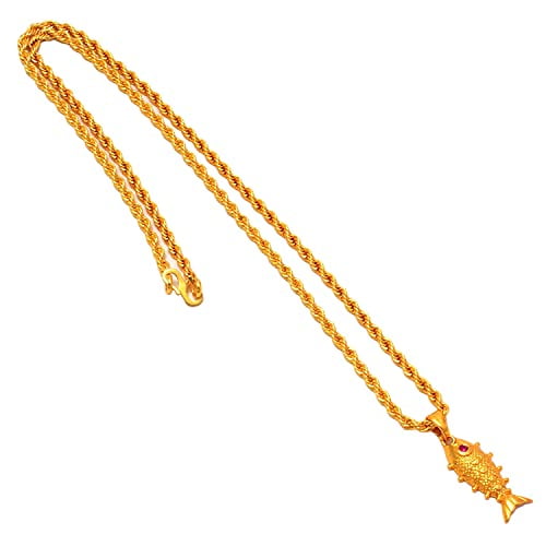 Jewar Mandi Locket & Chain Rope & Rassi Gold Plated GANESH JI, HANUMAN ...