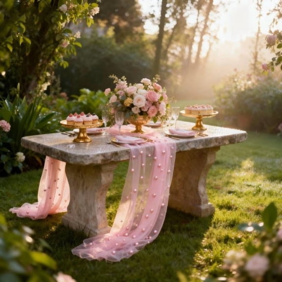 Jewe-l Tulle Fabric Roll, 75cm x 300cm Glitter Mesh Sheer for Wedding Party Decor, Sparkling Rhinestone Chiffon for Table Runner Arch Backdrop