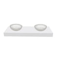 thumbnail image 1 of Jewel 16" Round Decorative Clear Vessel Two Glass Sinks With 60" White Base, 1 of 7