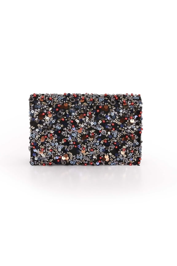 Jewel Badgley Mischka Aurora Beaded Mini Trapezoid Clutch