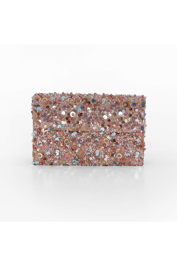 Jewel Badgley Mischka Aurora Beaded Mini Trapezoid Clutch