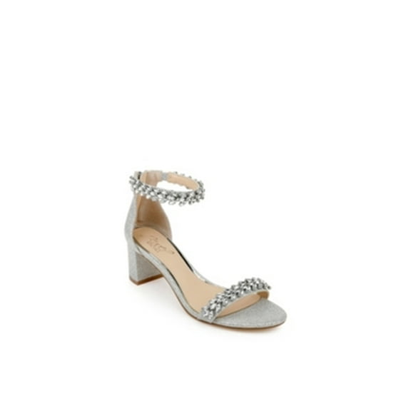 Jewel Badgley Mischka Bronwen Sandals Women's Shoes, silver glitter, Size 10.0