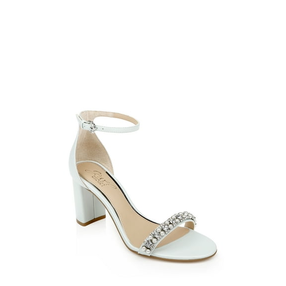 Jewel Badgley Mischka Daylann Pearl and Crystal Block Heel Sandal