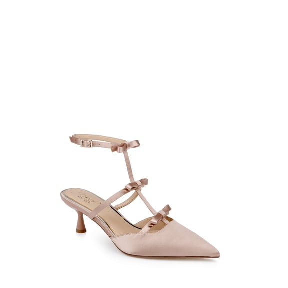 Jewel Badgley Mischka Elisabetta T-Strap Kitten Heel Pumps