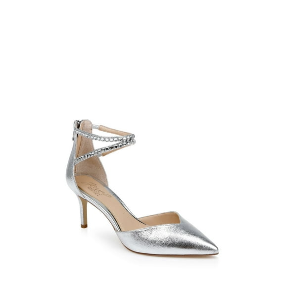 Jewel Badgley Mischka Emmie Crystal Embellished Ankle Strap Pumps