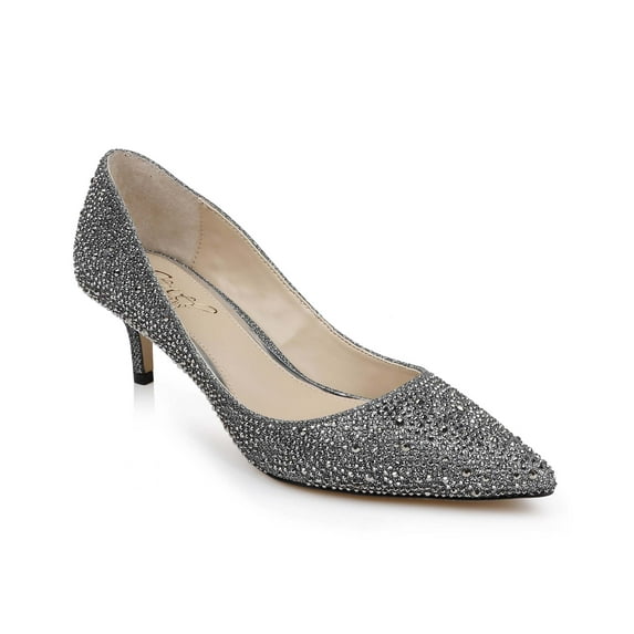 Jewel Badgley Mischka Frenchie Pointed Toe Kitten Heel