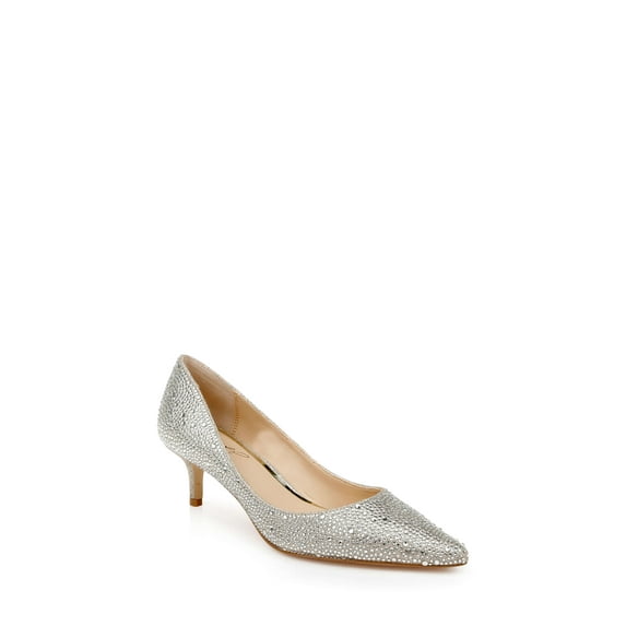 Jewel Badgley Mischka Frenchie Pointed Toe Kitten Heel