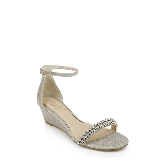 Jewel Badgley Mischka Lora Low Wedge Sandals