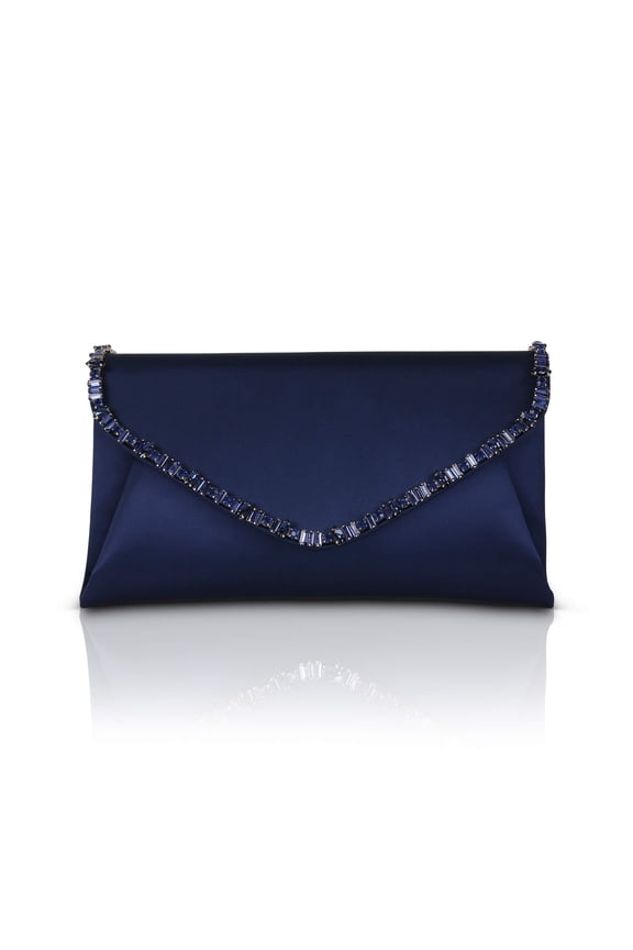 Jewel Badgley Mischka Mika Mixed Crystal Satin Envelope Clutch