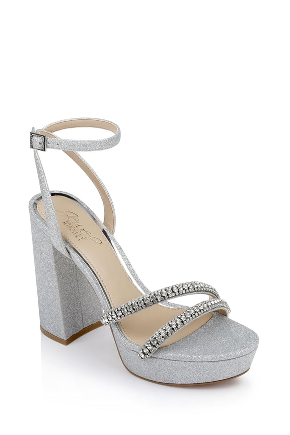 Rochel Platform Block Heel with Gemstone Embellished Straps