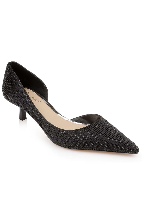 Jewel Badgley Mischka Teegan Pointed Toe Kitten Heel Pumps