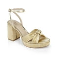 thumbnail image 1 of Jewel Badgley Mischka Tyler Ribbed Open Toe Block Heels, 1 of 7