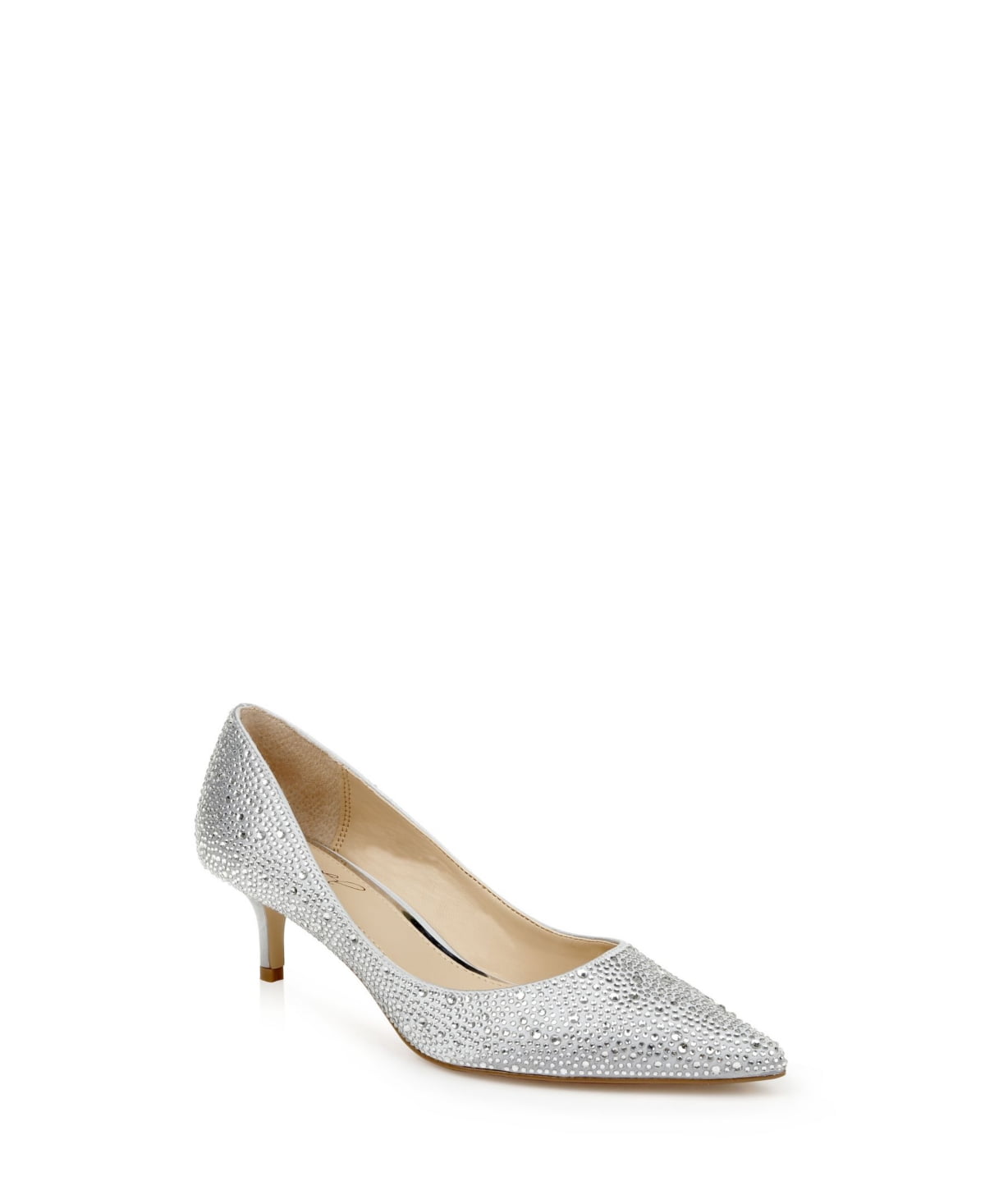 Jewel Badgley Mischka Women's Frenchie Kitten Heel Evening Pumps - Silver-Tone