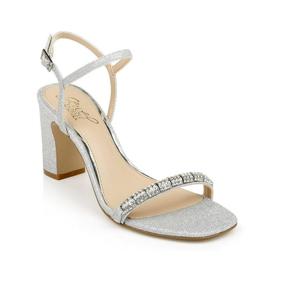Jewel Badgley Mischka Womens CHARLEE Rhinestones Open Toe Pumps