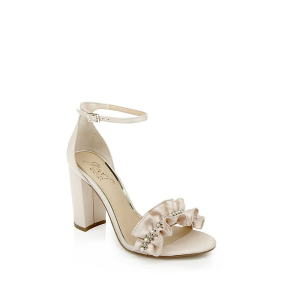 Jewel Badgley Mischka Deva Ruffle High Block Heel