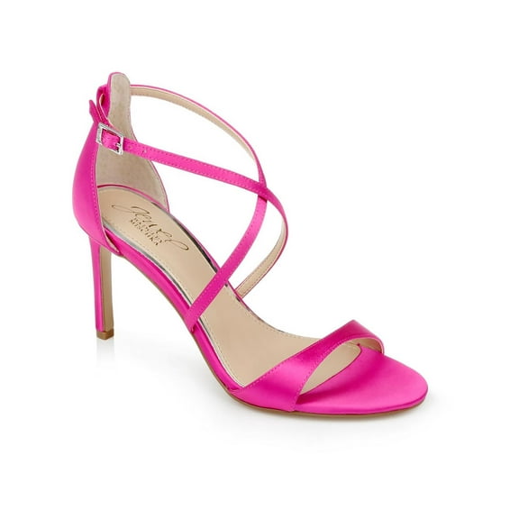 Jewel Badgley Mischka Womens DIMITRA Satin Ankle Strap Pumps