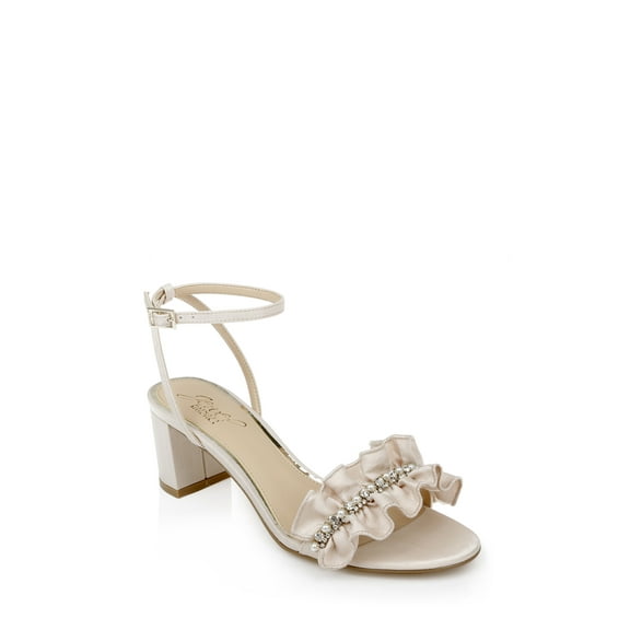 Jewel Badgley Mischka Desirie Ruffle Block Heel Sandal