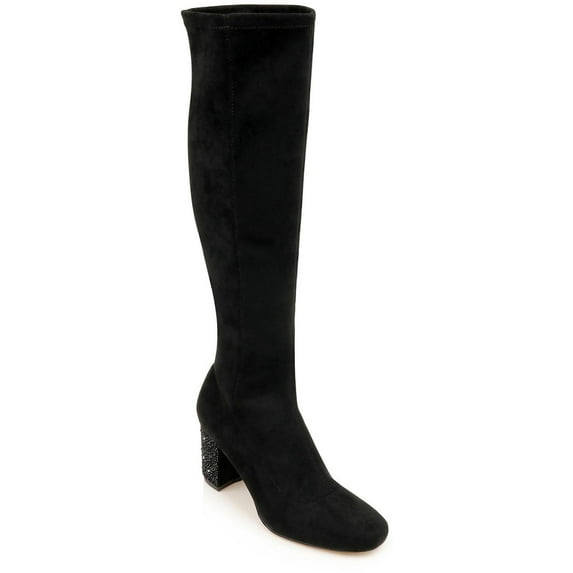 Jewel Badgley Mischka Womens Evalina Suede Square Toe Knee-High Boots