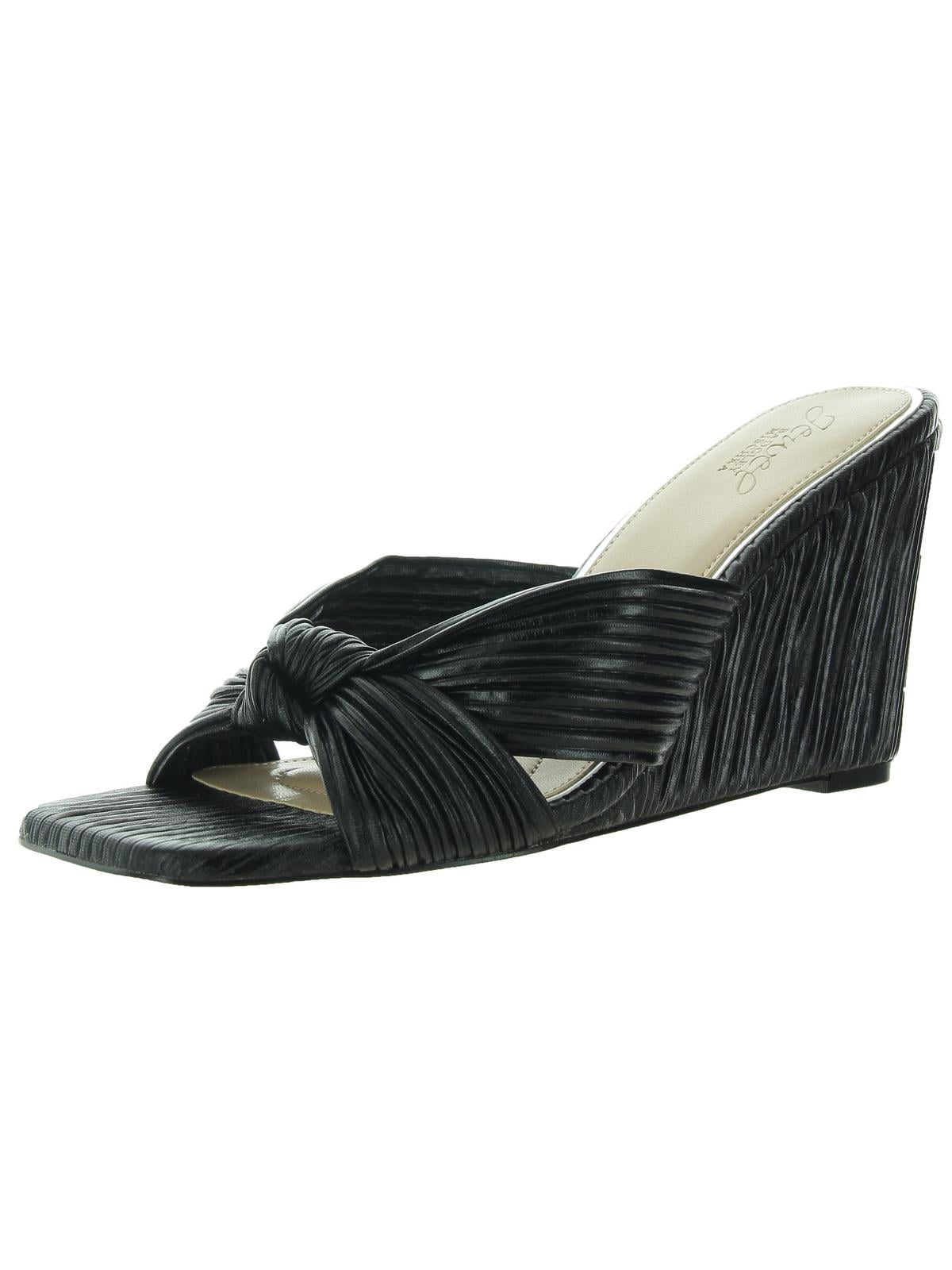 Jewel Badgley Mischka Womens HYPE Solid Textured Wedge Heels