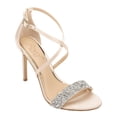 thumbnail image 1 of Jewel Badgley Mischka Womens Nanna Ankle Strap Pumps Taupe 8 Medium (B,M), 1 of 6