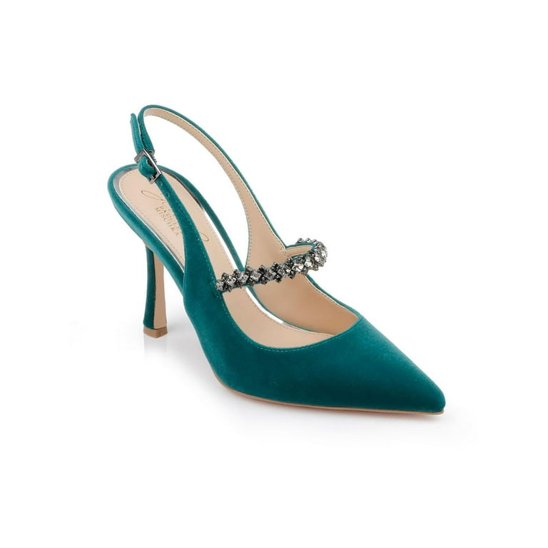 Jewel Badgley Mischka Womens VERENA Velvet Slingback Heels Walmart