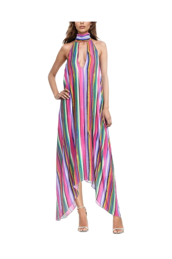 Jewel Badgley Mischka womens  Stripe Flowy Dress, 10