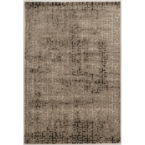 Jewel Maze Beige Area Rug 5x7.6 Powerloomed 100% Polypropylene Transitional Design