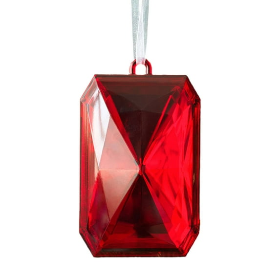 Jewel Ornaments - Acrylic Rectangle Jewel Hanging Decors Christmas Tree Hanging Ornaments Glitter Xmas Rectangle Gemstones for Wedding Holiday Party Decor